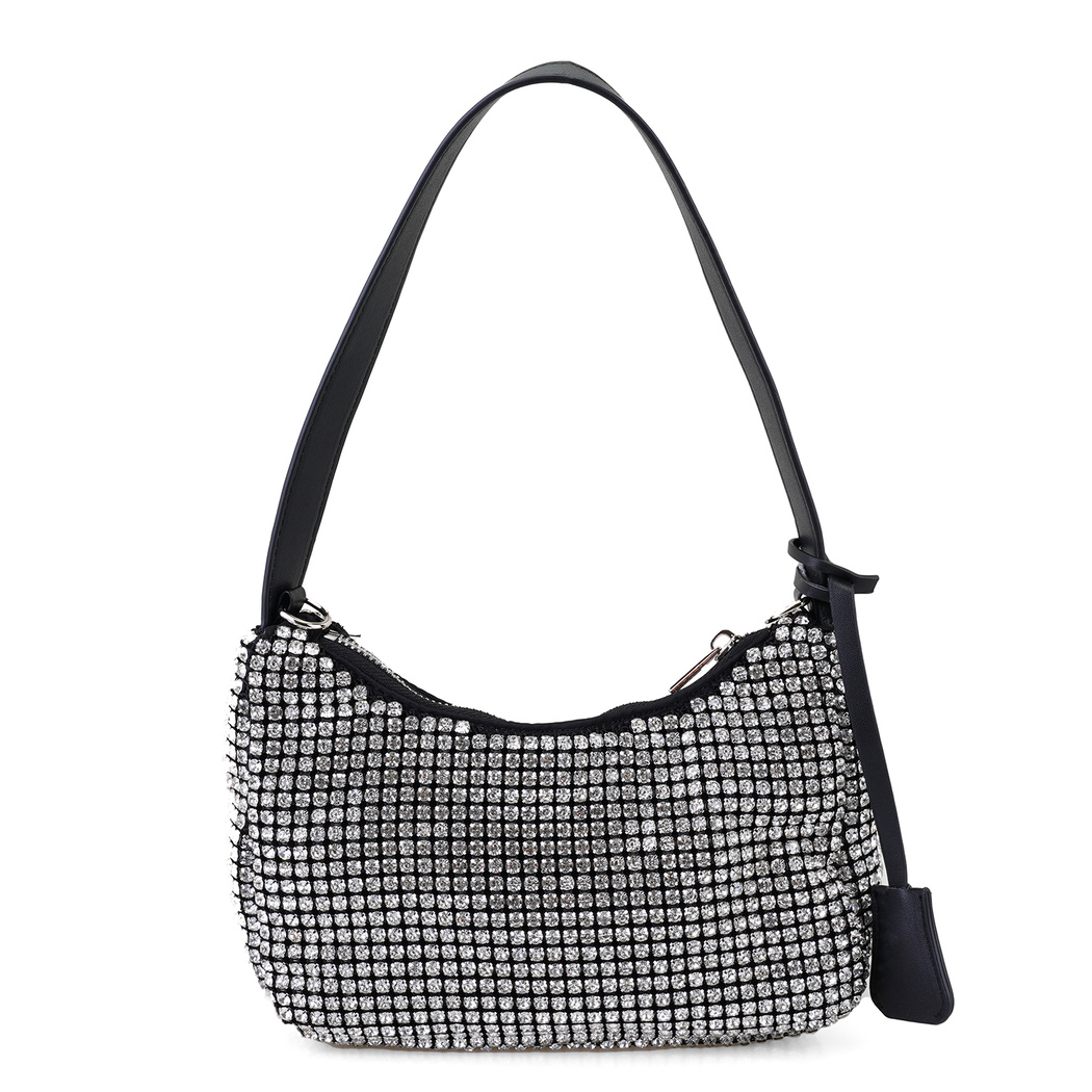 Berenice Siyah Kadın Parlak Taşlı Gece Çantası