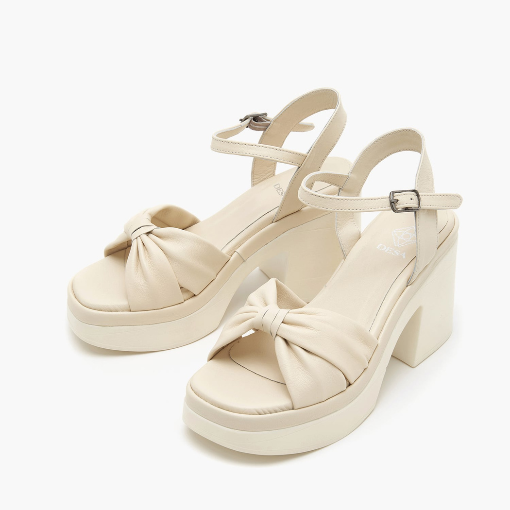 Bette Ekru Kadın Deri Sandalet