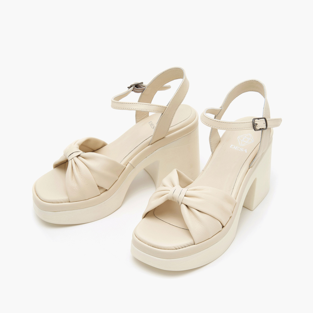 Bette Ekru Kadın Deri Sandalet