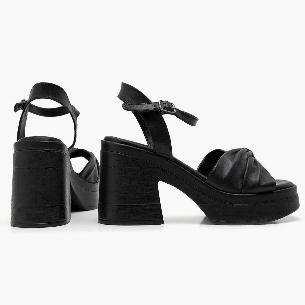 Bette Siyah Kadın Deri Sandalet