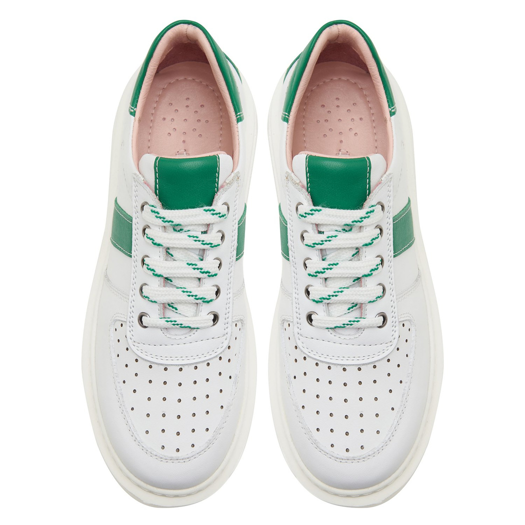 Beyaz Ange Kadın Deri Spor Ayakkabı