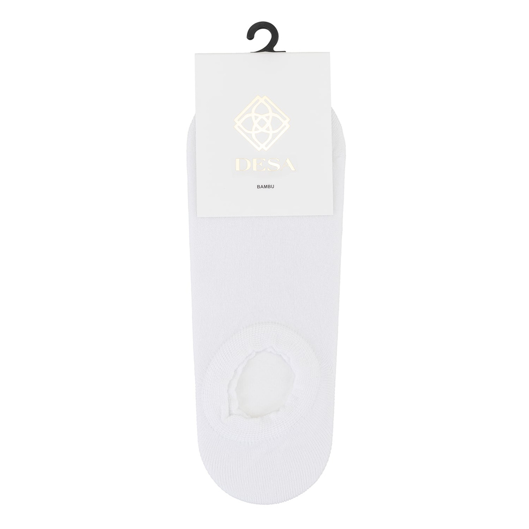 Beyaz Erkek Bambu Sneaker Çorap