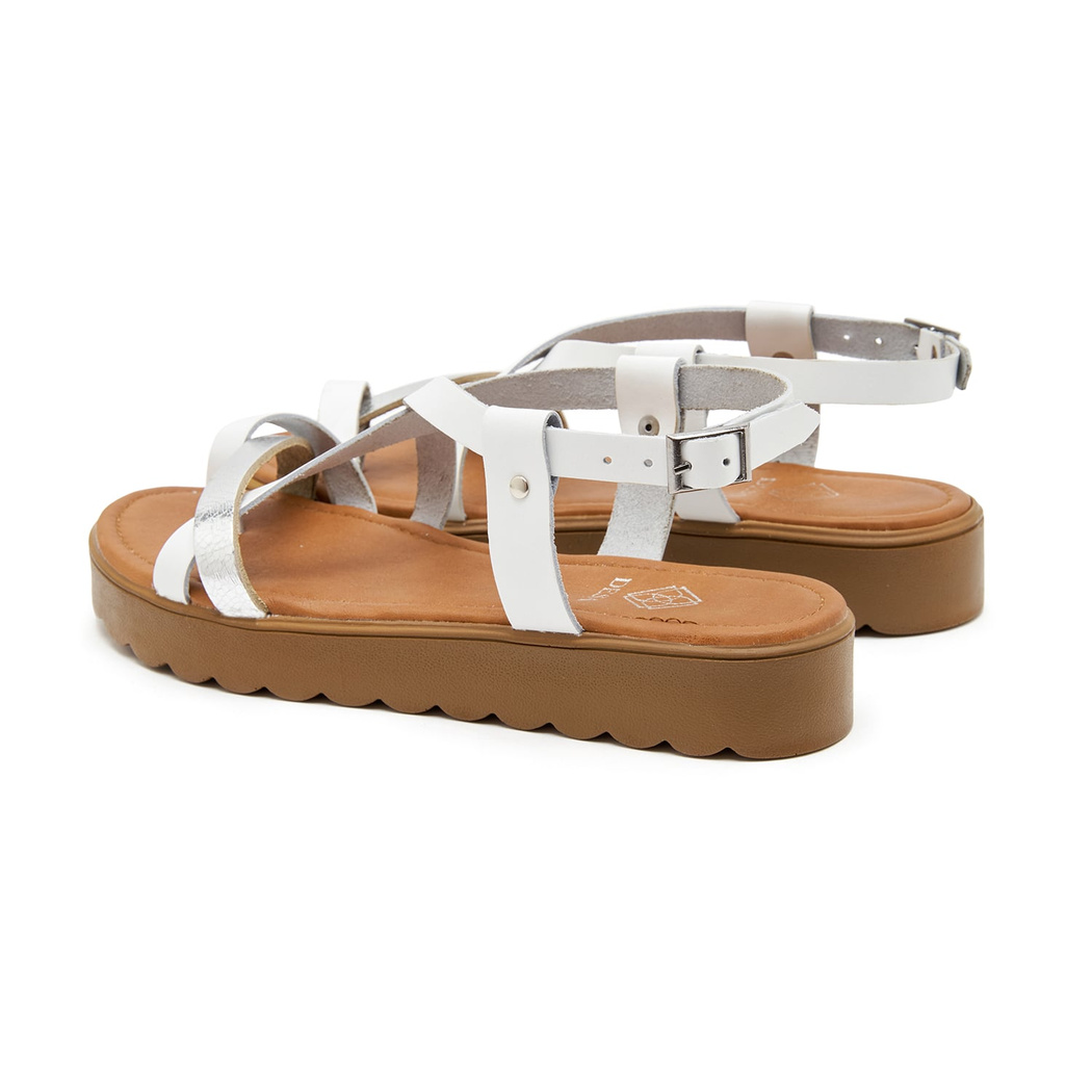 Beyaz Hesper Kadın Deri Sandalet
