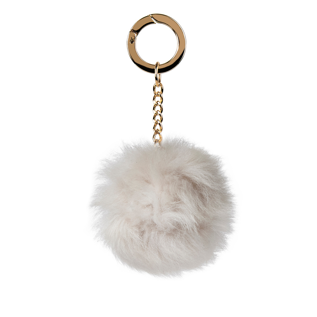 Beyaz Kadın Ponpon Anahtarlık
