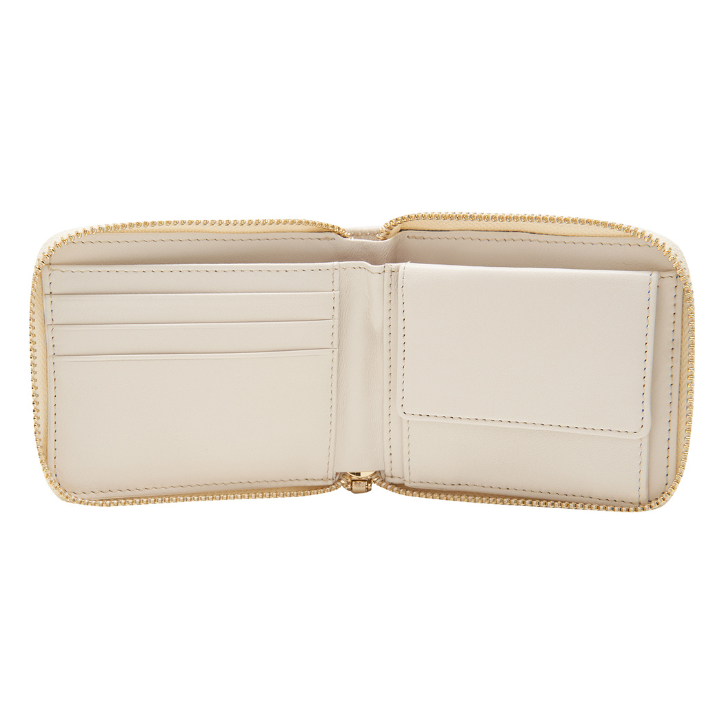 Beyaz Kapitone Kadın Deri Cüzdan