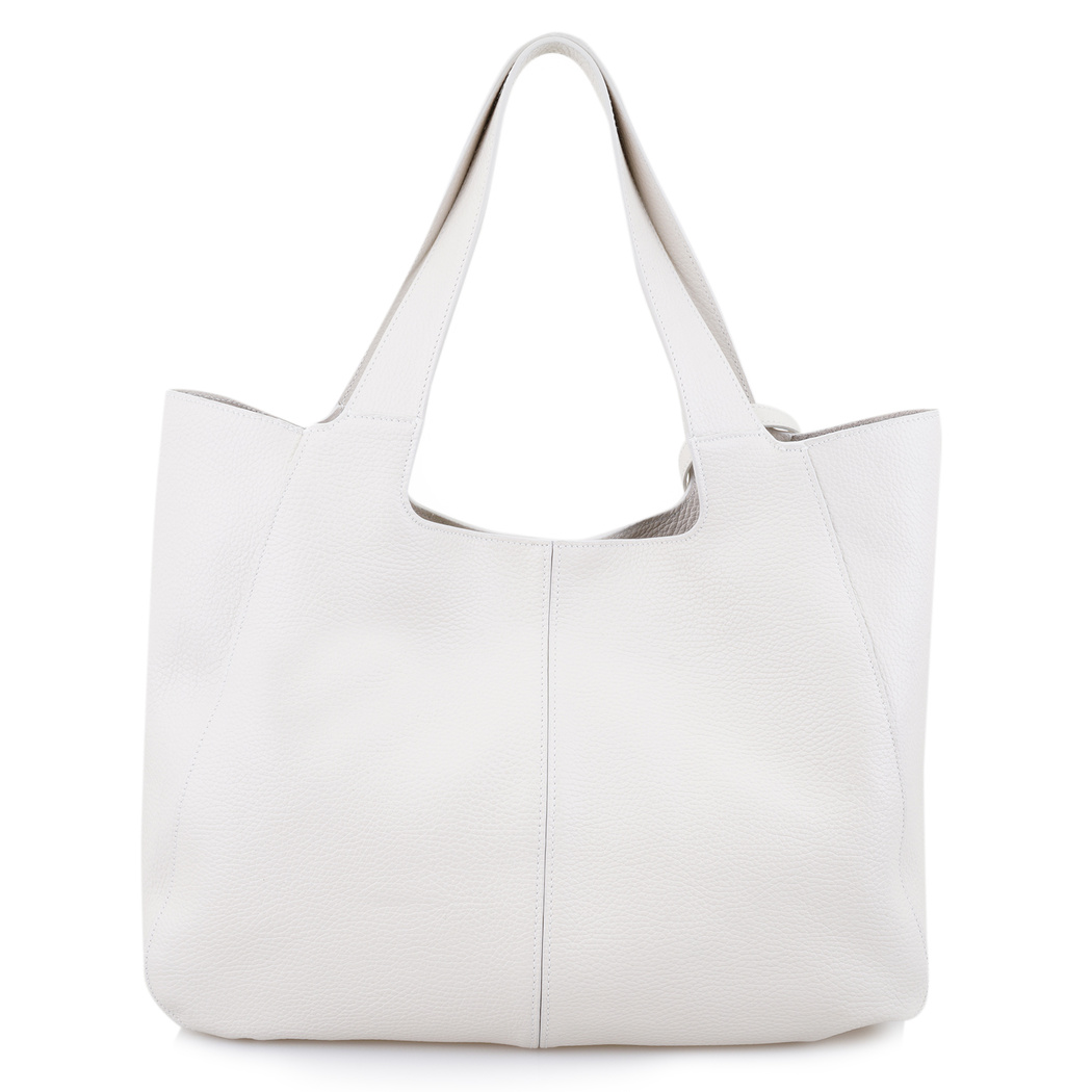 Beyaz Megan Kadın Deri Omuz Askılı Çanta