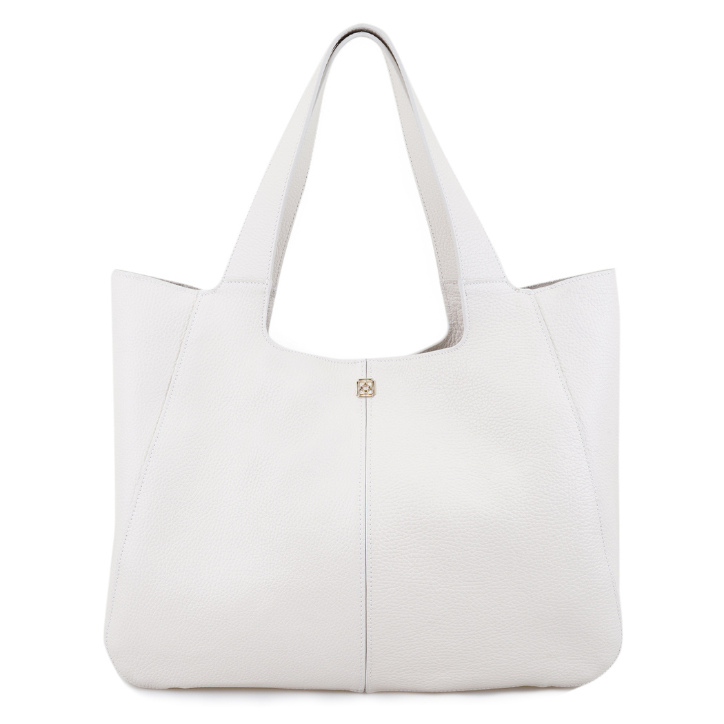 Beyaz Megan Kadın Deri Omuz Askılı Çanta