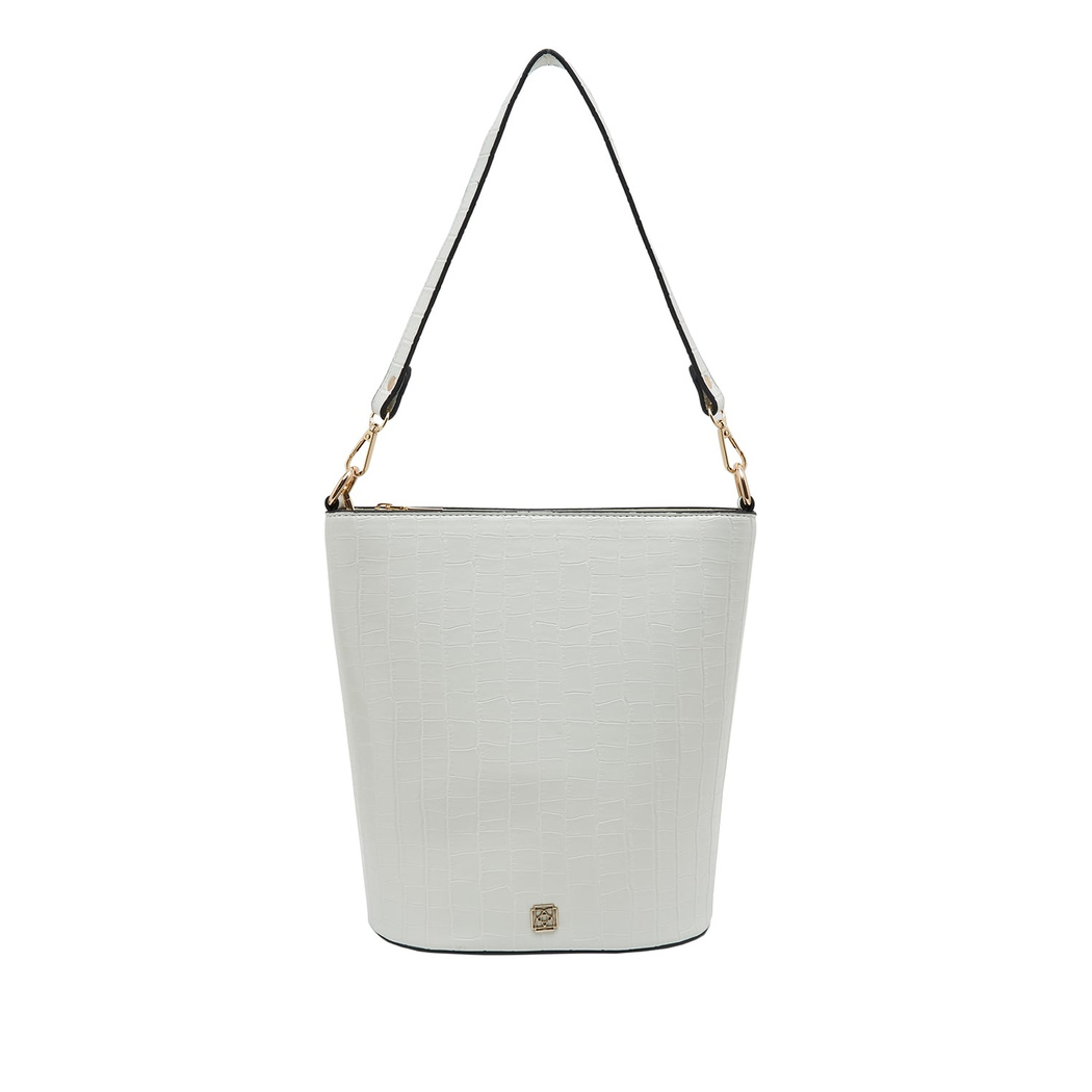 Beyaz Trava Kadın Omuz Askılı Çanta