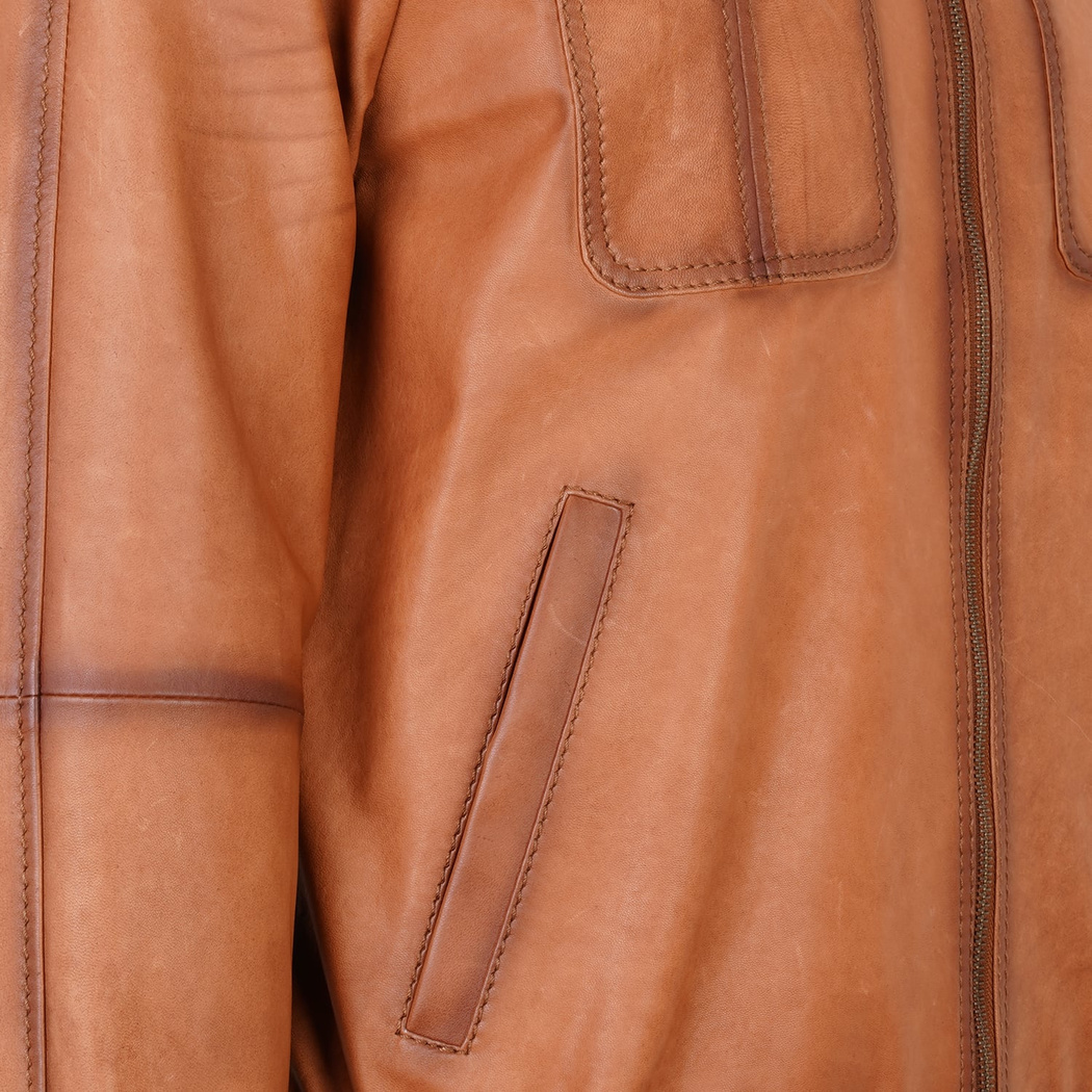 Bidziil Taba Erkek Vintage Bomber Deri Mont