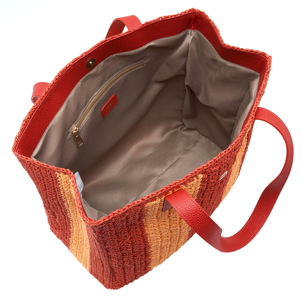 Biviza Kırmızı Kadın Hasır Omuz Çantası