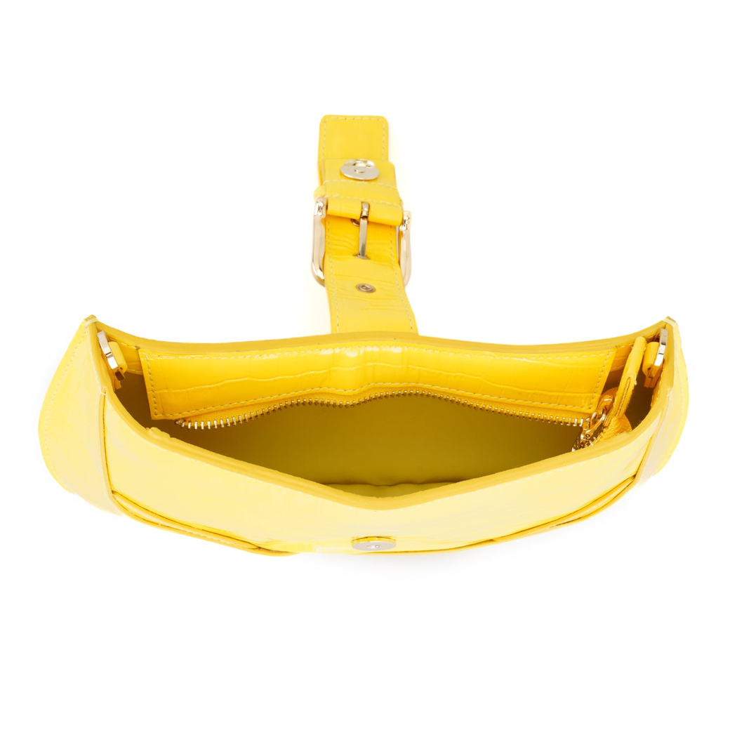 Blatt Sarı Kadın Kroko Baskılı Deri Omuz Çantası