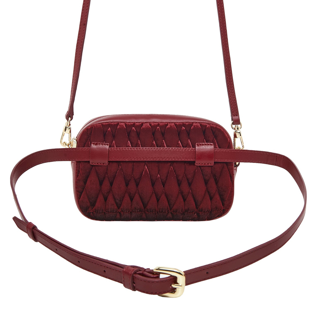 Bordo Blatt Kadın Deri Bel Çantası