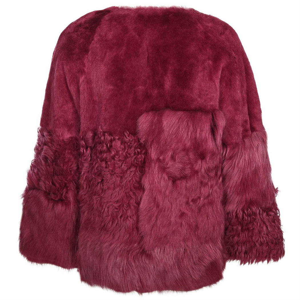 Bordo Enriqua Kadın Kürk Mont