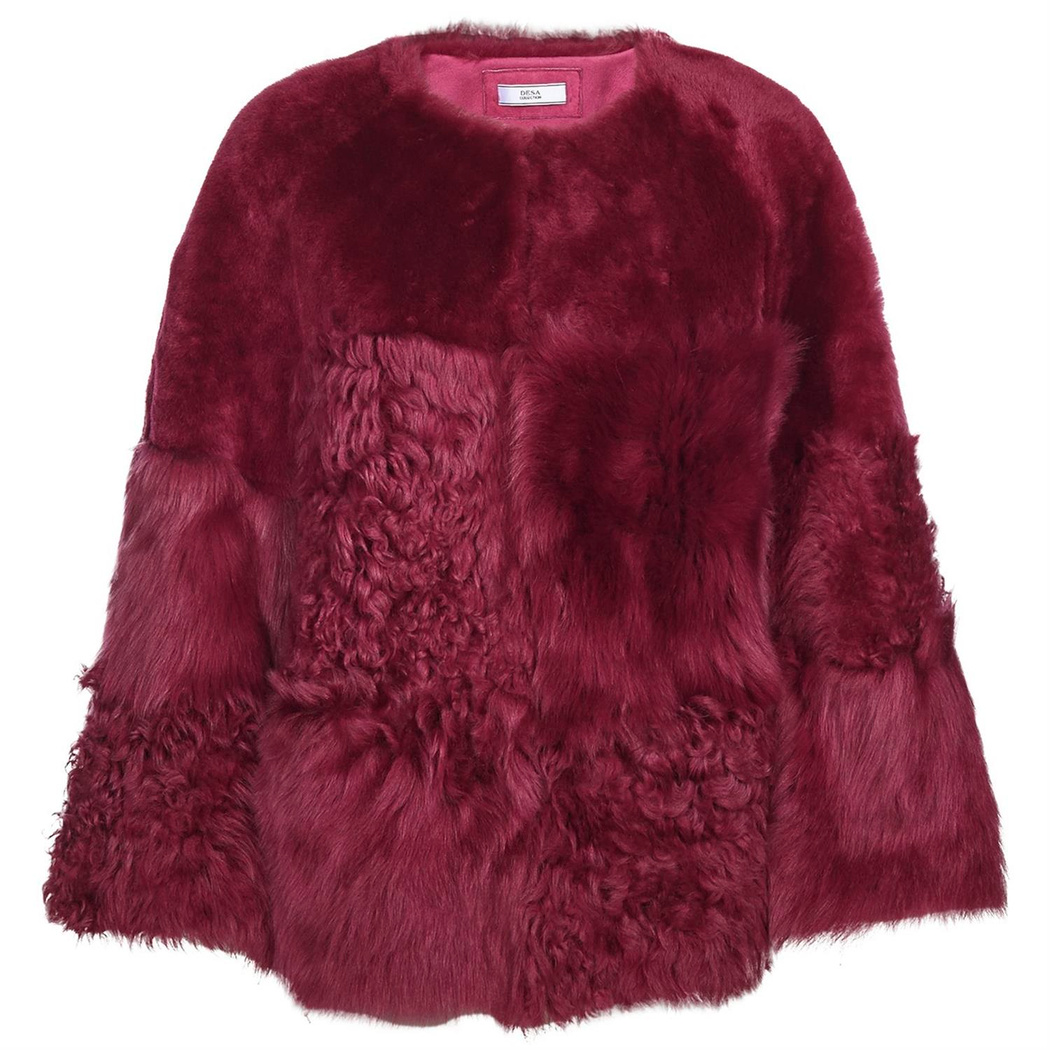 Bordo Enriqua Kadın Kürk Mont