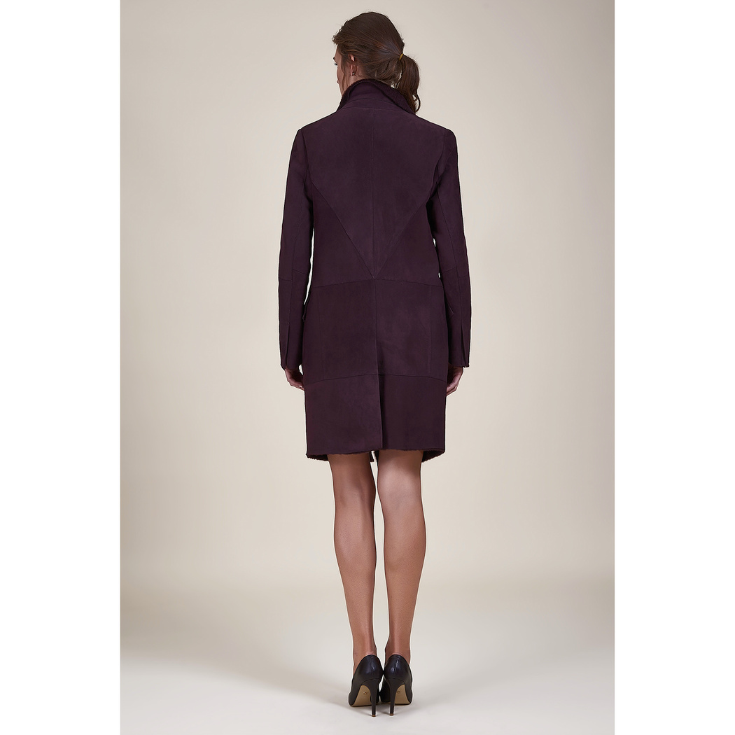 Bordo Joanna Kadın Kürk Kaban