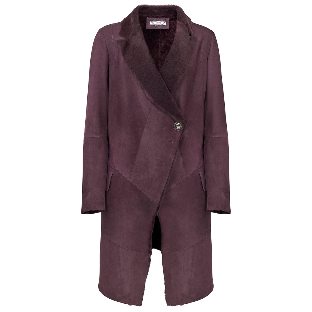 Bordo Joanna Kadın Kürk Kaban