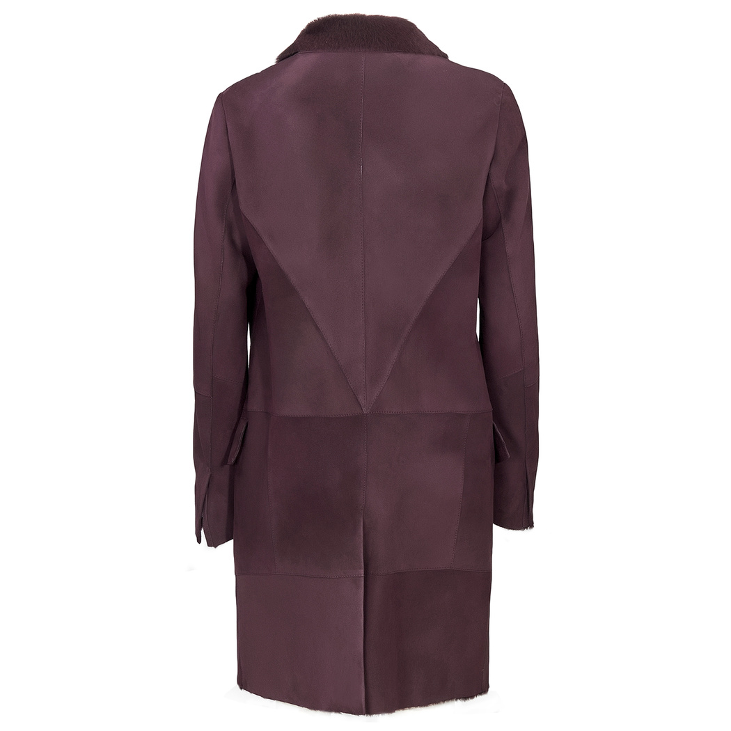 Bordo Joanna Kadın Kürk Kaban