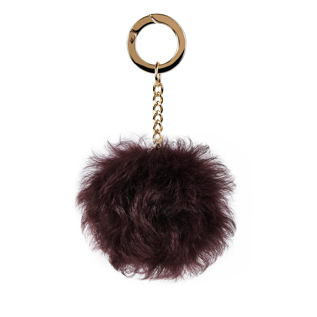 Bordo Kadın Ponpon Anahtarlık