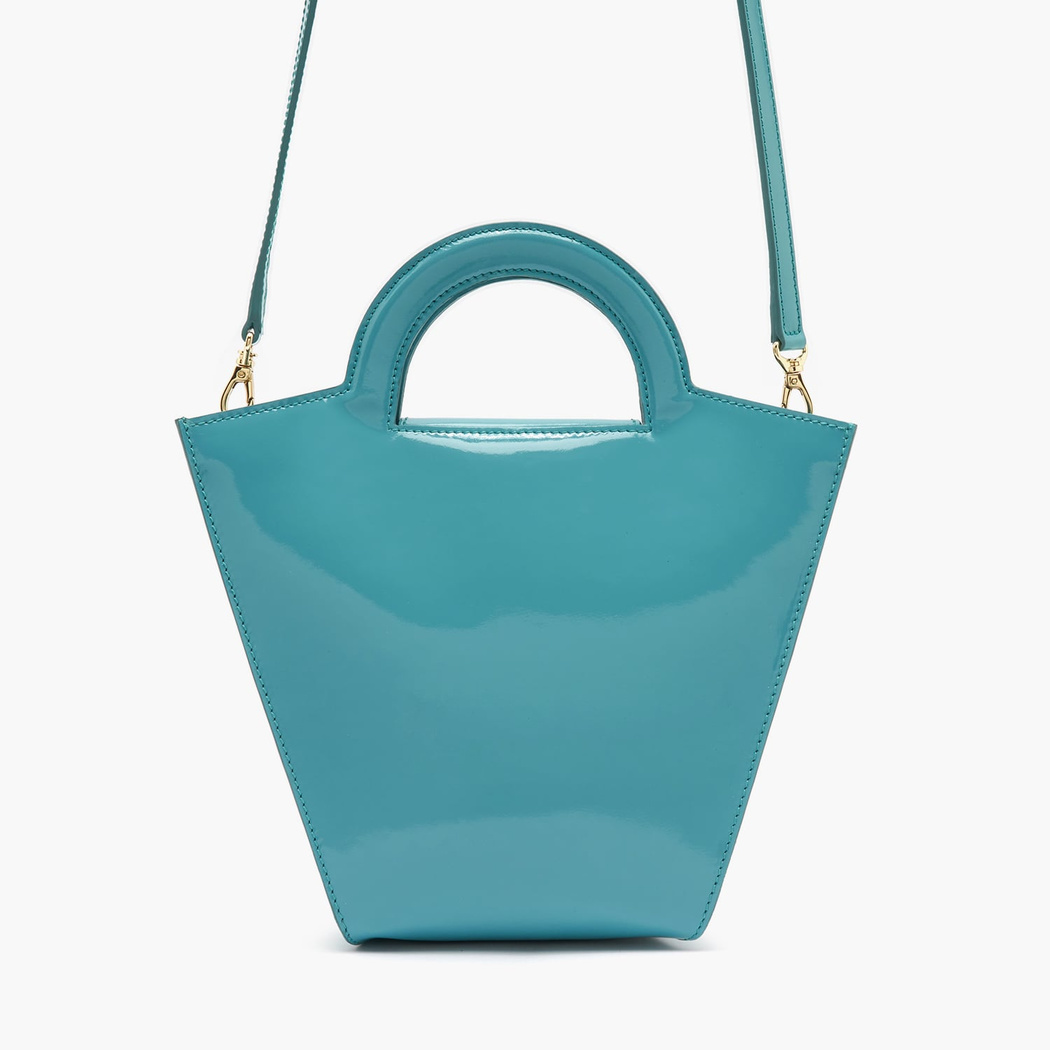 Botti Turkuaz Kadın Rugan Deri El Çantası