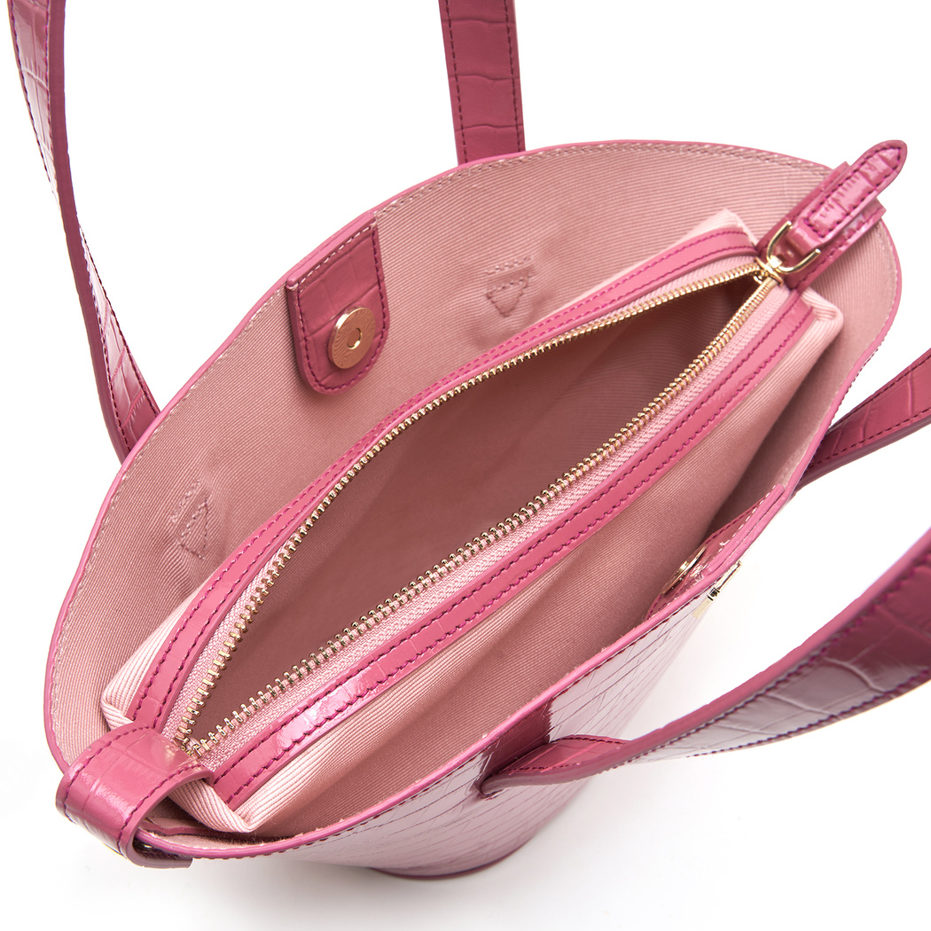 Brenda Fuşya Kadın Deri Alışveriş Çantası 