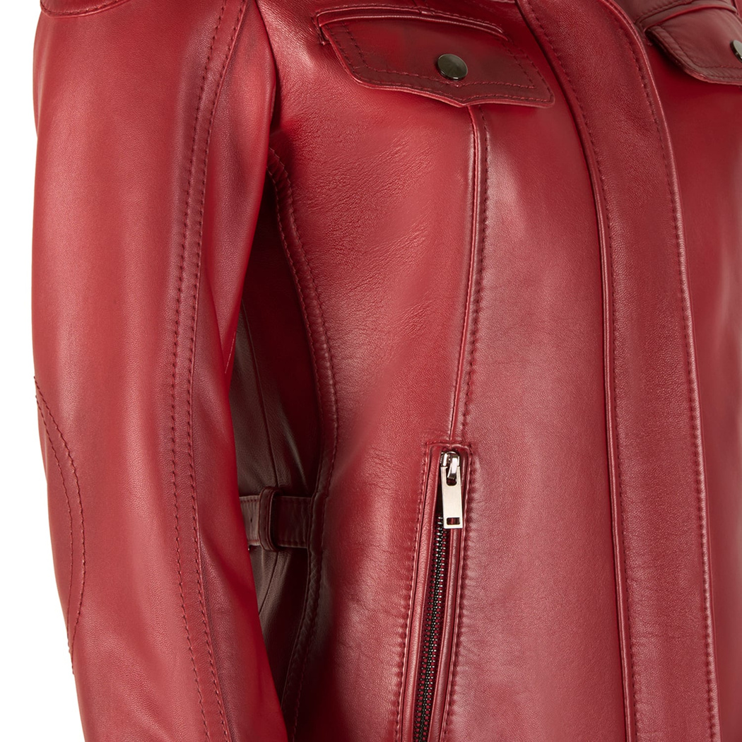 Briellen Kırmızı Kadın Deri Mont