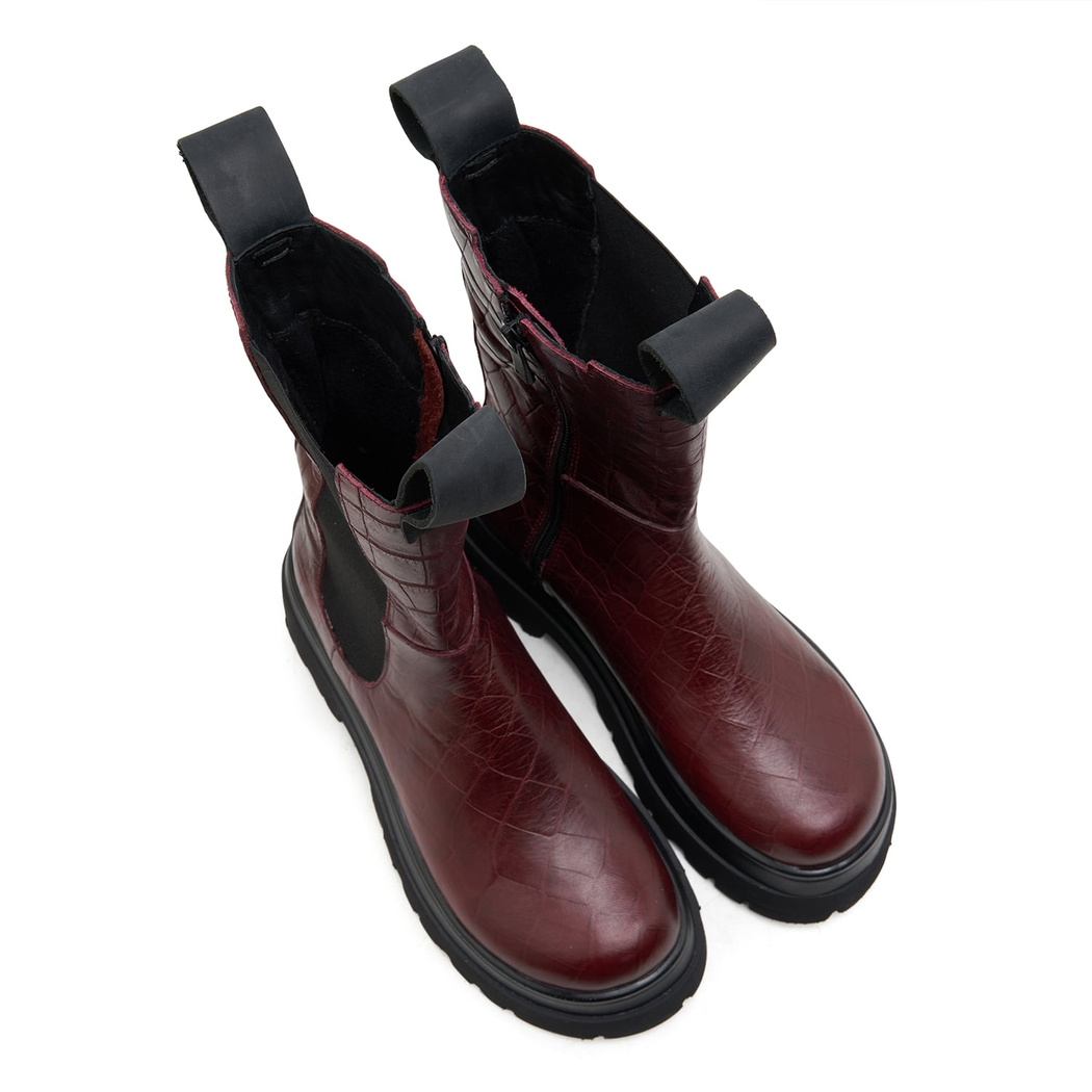 Brigett Chelsea Kadın Kroko Baskılı Deri Bot