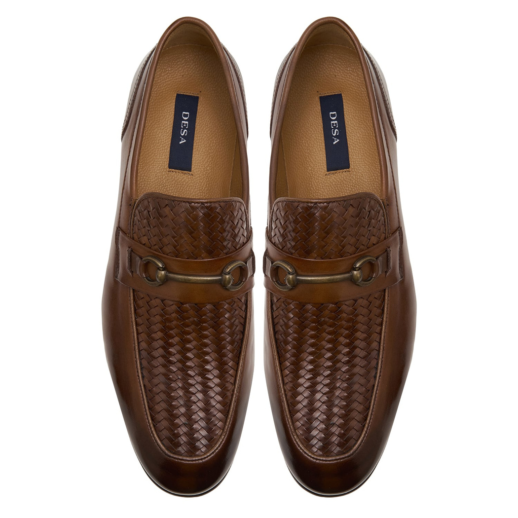 Brio Kahve Erkek Örgü Deri Loafer