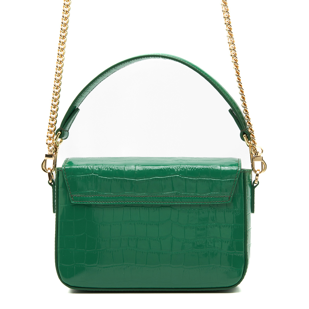 Bscene Yeşil Kadın Kroko Baskılı Deri Omuz Çantası