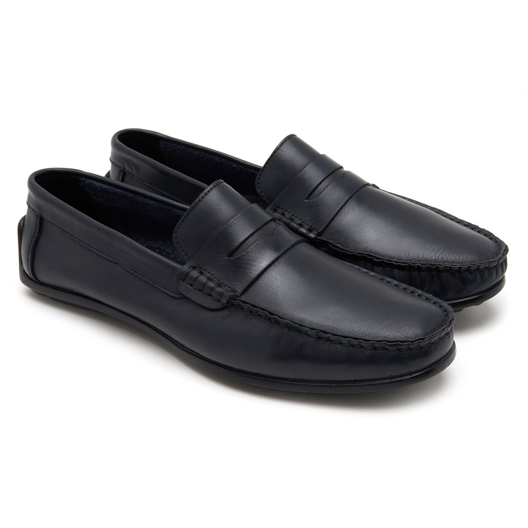 Buck Lacivert Erkek Deri Loafer