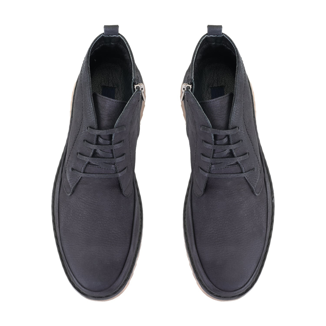 Caitlyn Siyah Erkek Fermuarlı Nubuk Deri Bot