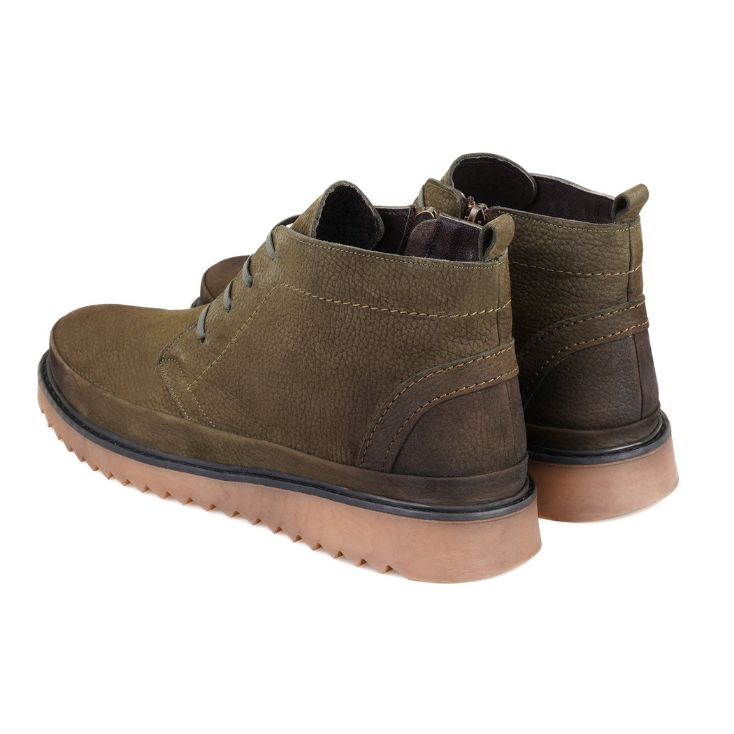 Caitlyn Yeşil Erkek Fermuarlı Nubuk Deri Bot