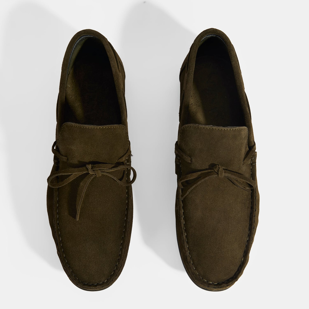 Calandra Haki Erkek Bağcık Detaylı Slip-On Süet Loafer