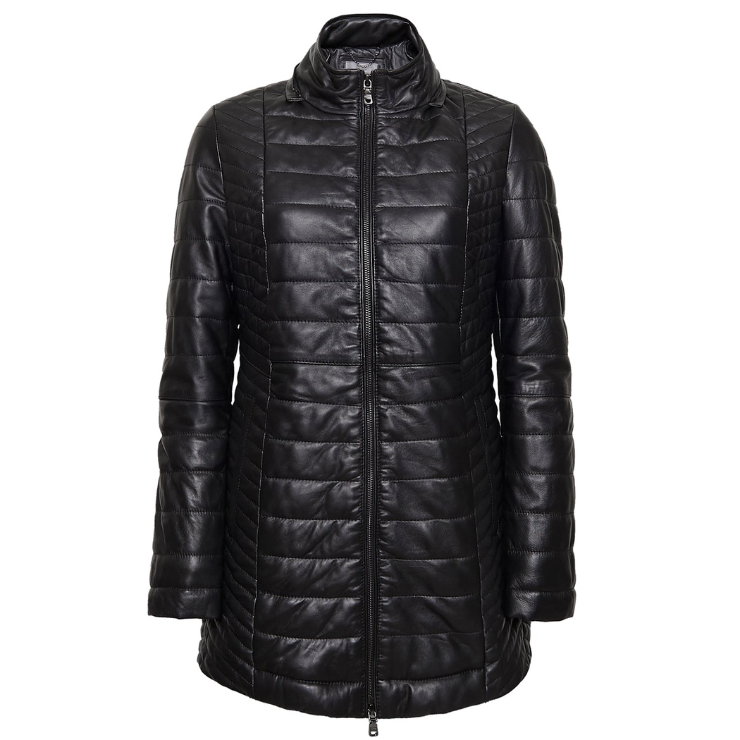 Cambio Kadın Kürk Kapüşonlu Deri Mont