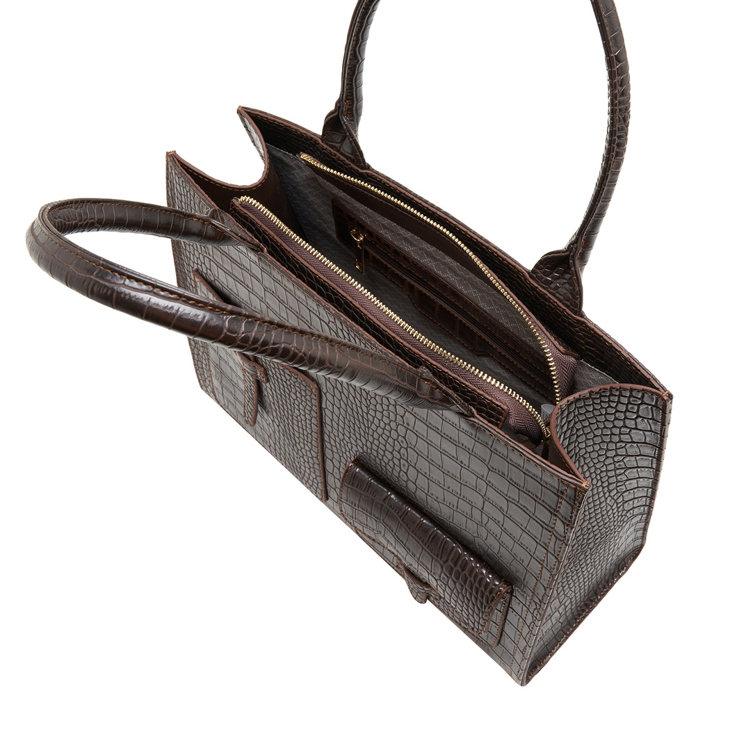 Carey Kahve Kadın El Çantası