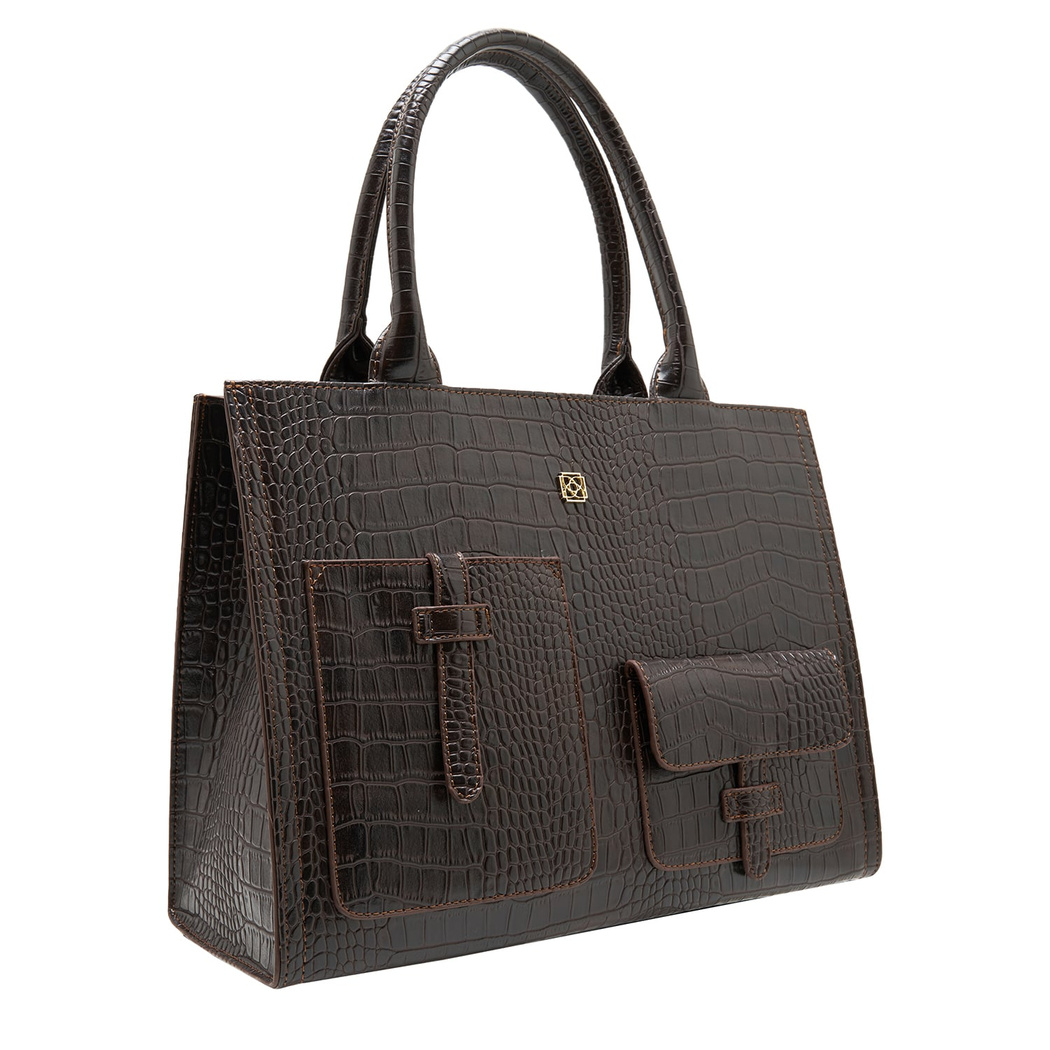 Carey Kahve Kadın El Çantası