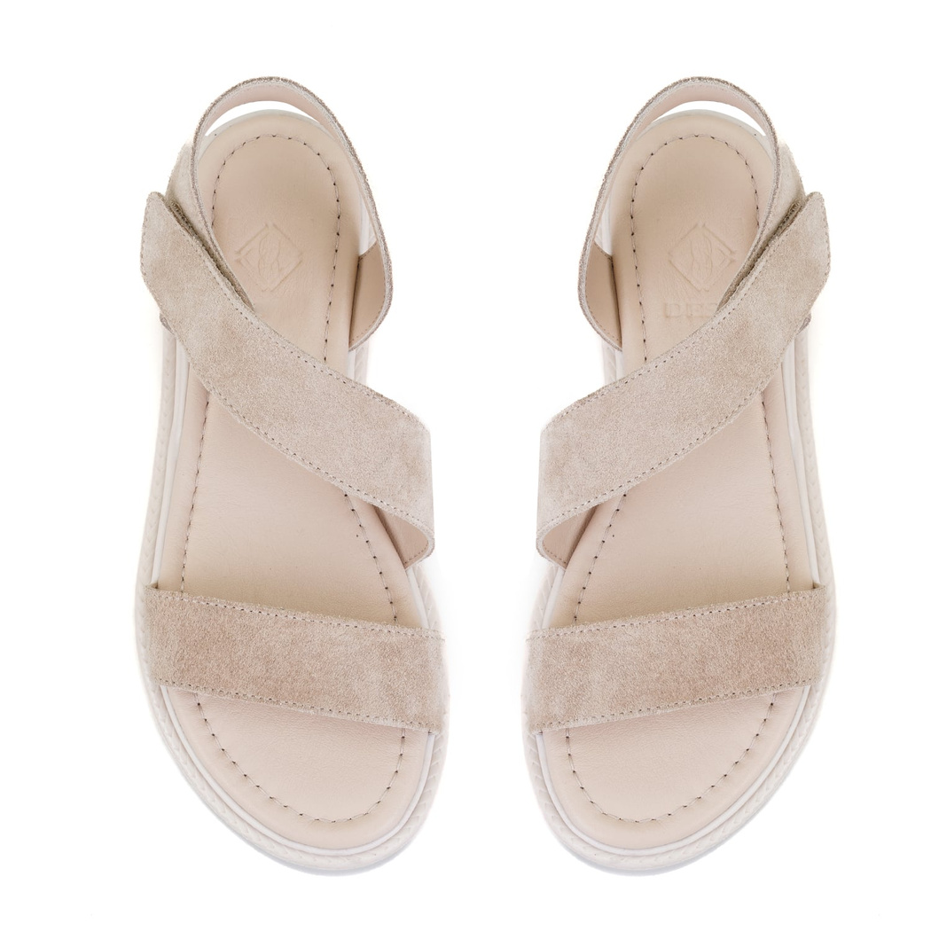 Carlene Bej Kadın Süet Deri Sandalet