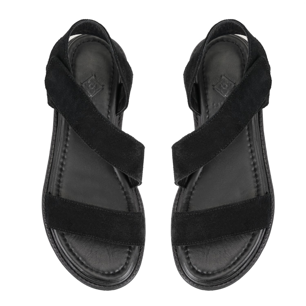 Carlene Siyah Kadın Süet Deri Sandalet