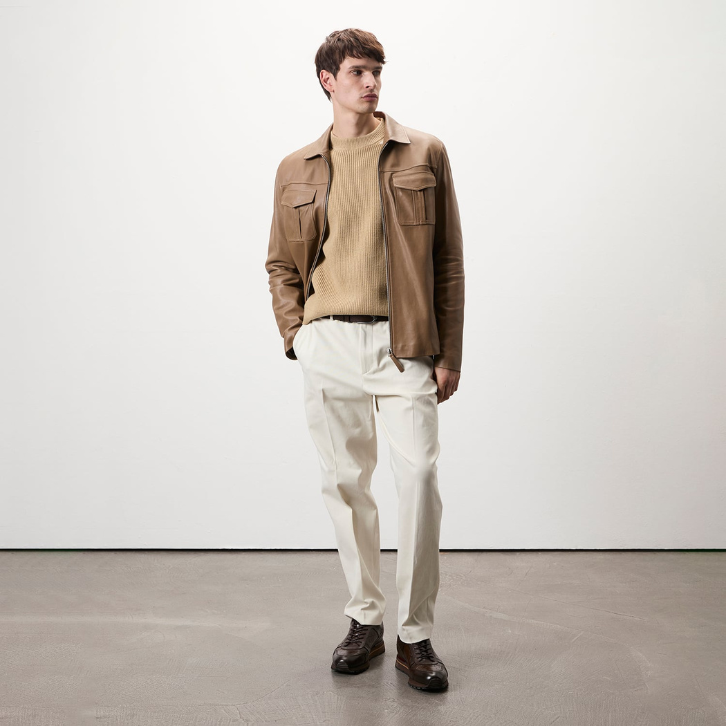 Carlino Kahve Erkek Deri Mont