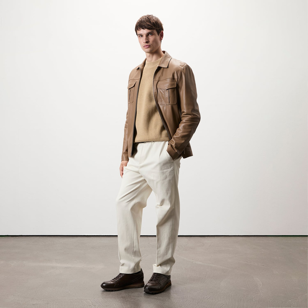 Carlino Kahve Erkek Deri Mont