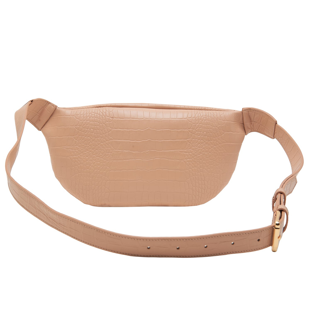 Carol Bej Kadın Kroko Baskılı Deri Bel Çantası