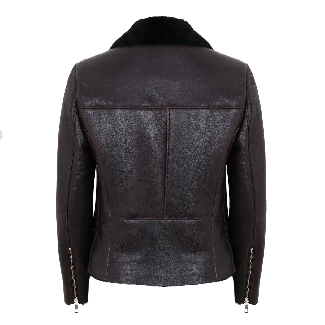 Chailyn Siyah Kadın Kürk Biker 