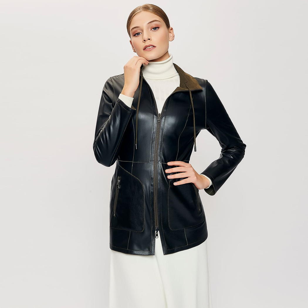 Chaima Kadın Çift Taraflı Deri Ceket