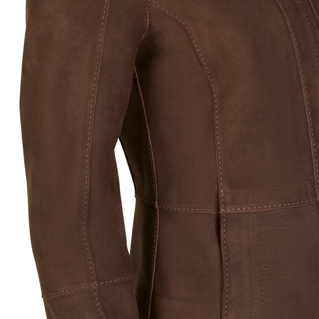 Chantoya Koyu Kahve Kadın Süet Ceket