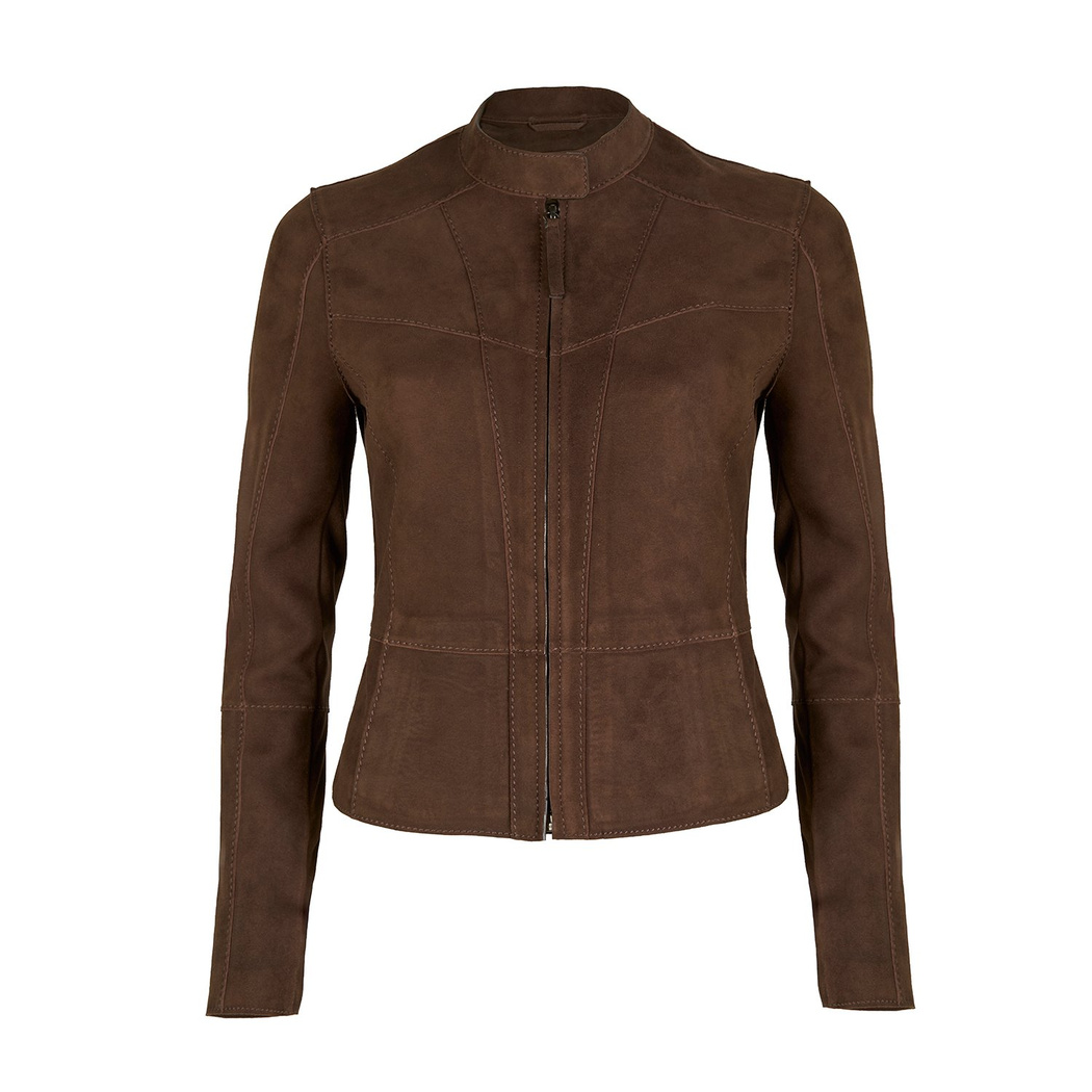 Chantoya Koyu Kahve Kadın Süet Ceket