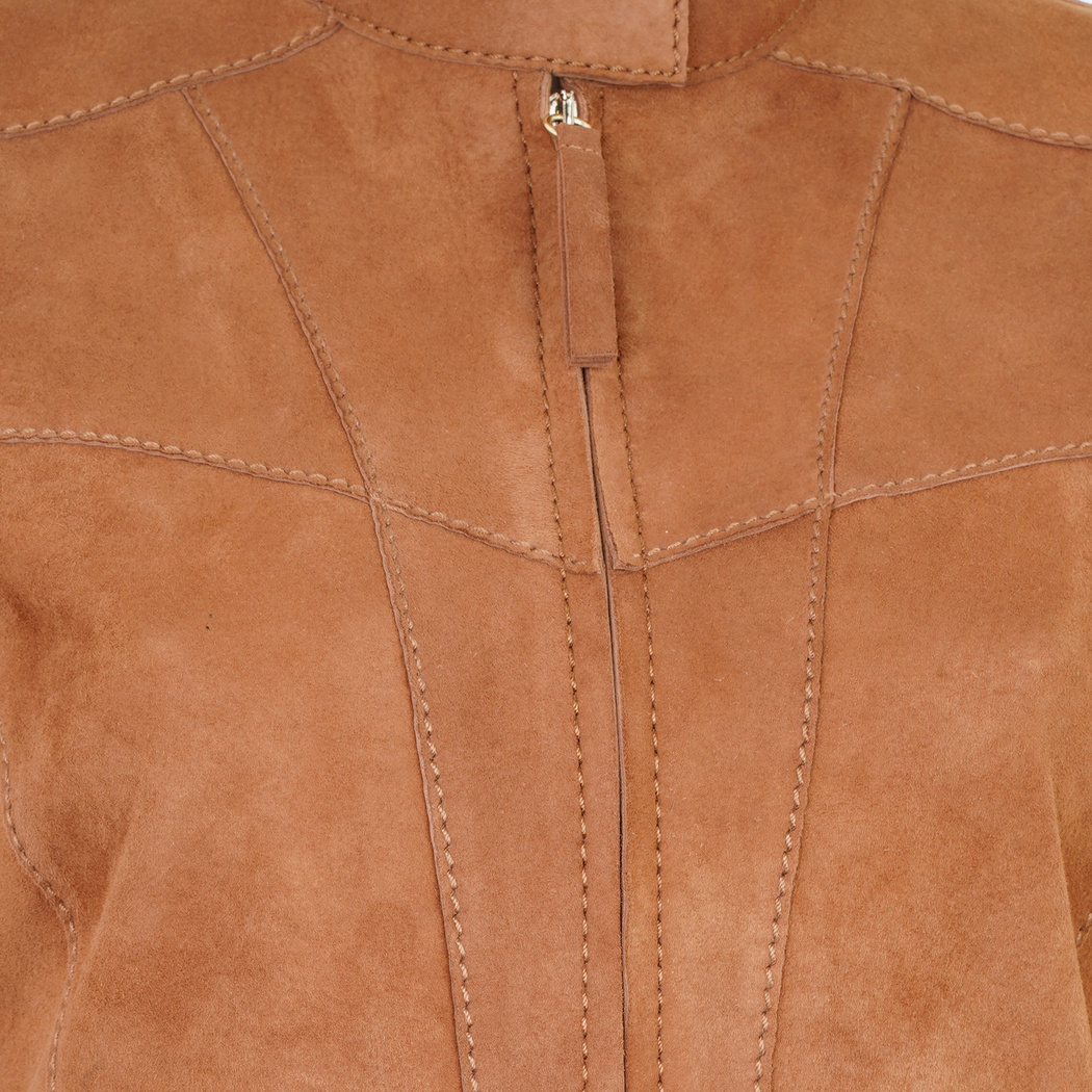 Chantoya Taba Kadın Biker Süet Deri Ceket