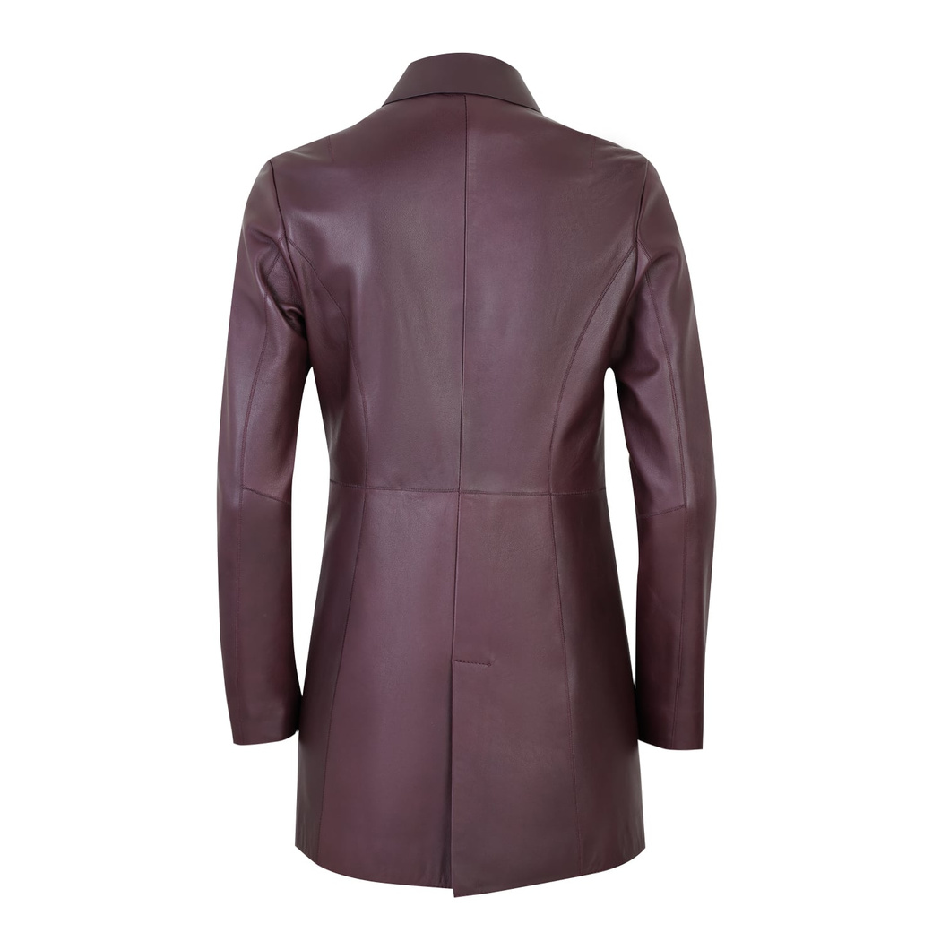 Cherlin Bordo Kadın Deri Mont