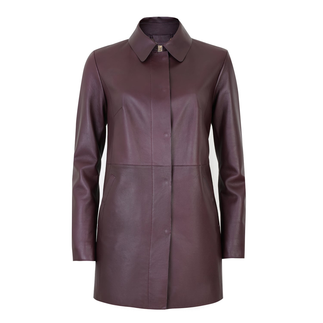 Cherlin Bordo Kadın Deri Mont