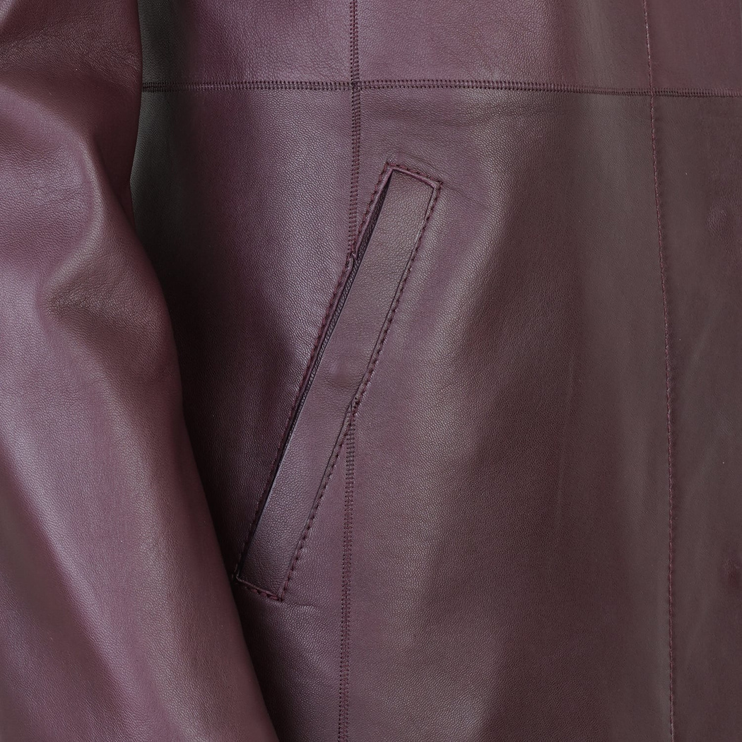 Cherlin Bordo Kadın Deri Mont