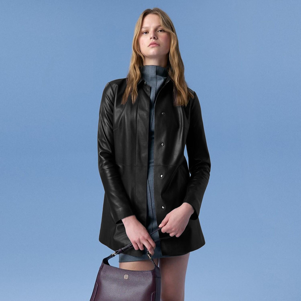 Cherlin Siyah Kadın Deri Mont