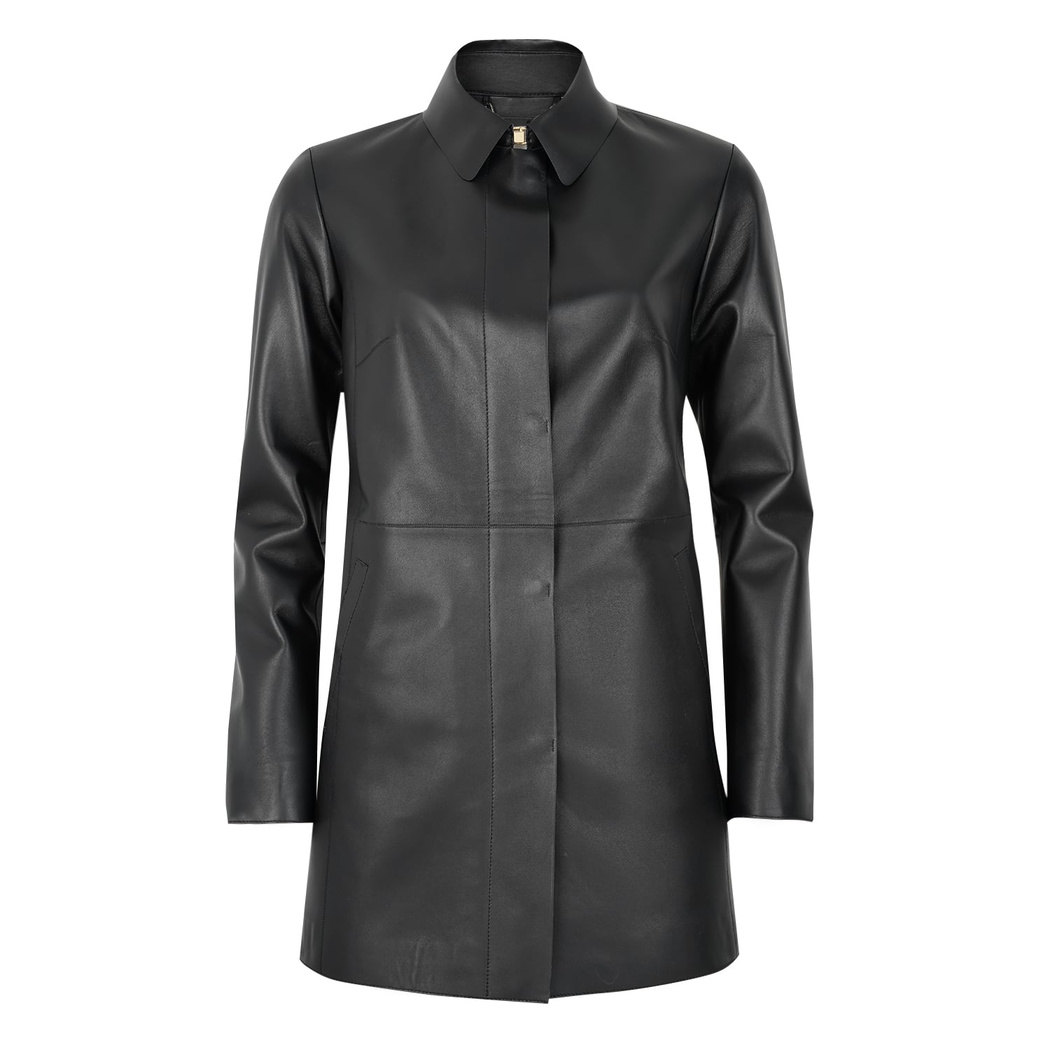 Cherlin Siyah Kadın Deri Mont